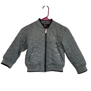Air Jordan Kids Gray Quilted Bomber Jacket 1985 Fight Club Size Small (4-5 yrs)